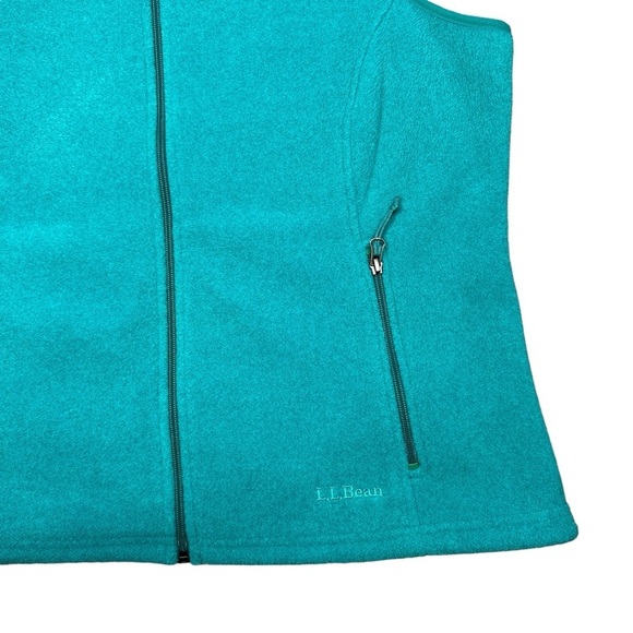 L.L. Bean Polartec Collared Full Zip Fleece Vest Aqua Size Large - Picture 4 of 8